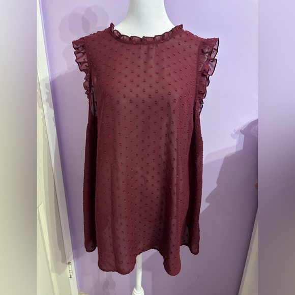 torrid Tops - Torrid Burgundy Sheer Blouse
